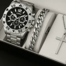 Kit Relógio Masculino Original em Aço